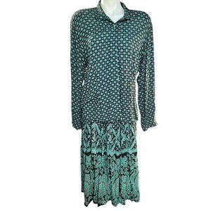 Carole Little For Saint Tropez-West Women's Size 10 Rayon Skirt Top Black Green